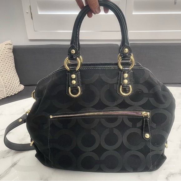 Authentic COACH Julianne tote in black monogram canvas - Picture 3 of 11